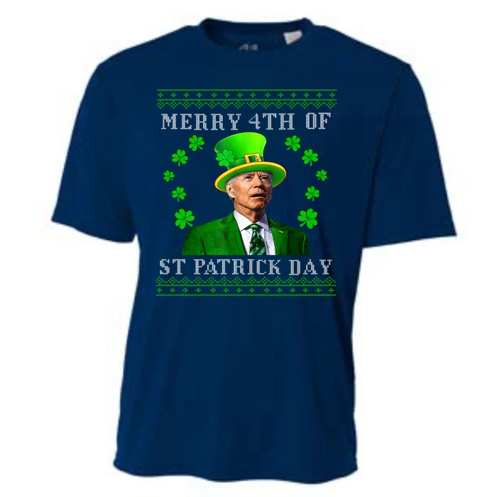 Merry 4th Of St Patrick's Day Funny Joe Biden Cooling Performance Crew T-Shirt