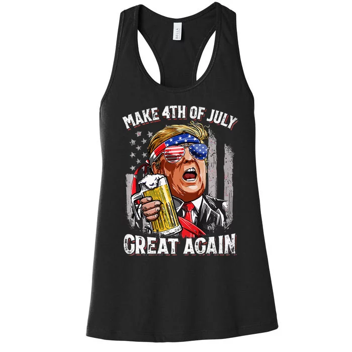 Make 4th Of July Great Again Trump Women's Racerback Tank