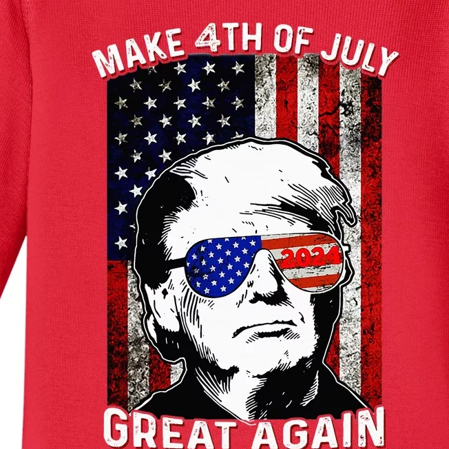 Make 4th Of July Great Again Trump Baby Long Sleeve Bodysuit