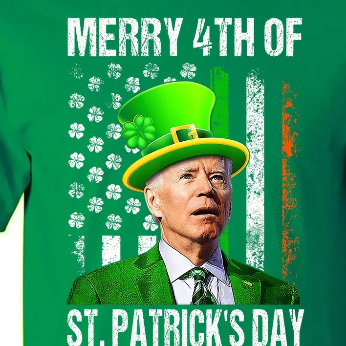 Merry 4th Of St PatrickS Day Funny Joe Biden Leprechaun Hat Tall T-Shirt