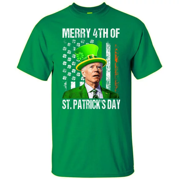 Merry 4th Of St PatrickS Day Funny Joe Biden Leprechaun Hat Tall T-Shirt