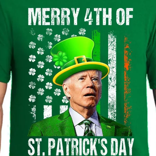 Merry 4th Of St PatrickS Day Funny Joe Biden Leprechaun Hat Pajama Set