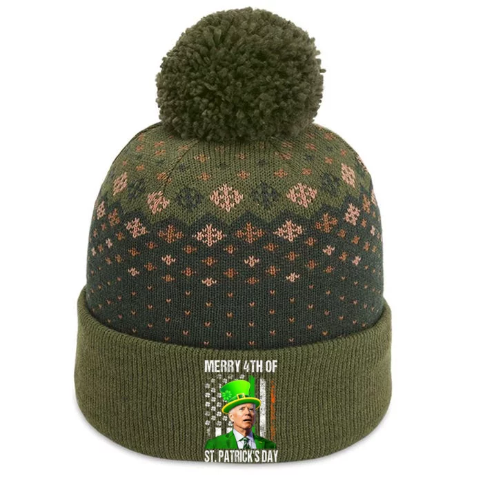 Merry 4th Of St PatrickS Day Funny Joe Biden Leprechaun Hat The Baniff Cuffed Pom Beanie