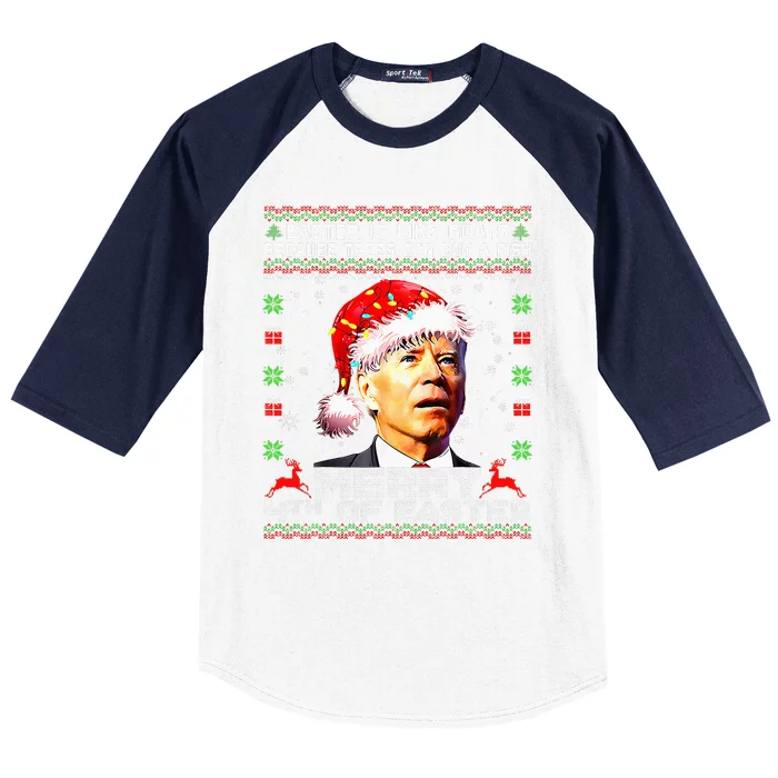 Merry 4th Of Easter Santa Hat Ugly Christmas Sweater Gifts Baseball Sleeve Shirt