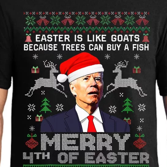 Merry 4th Of Easter Funny Biden Ugly Christmas Sweater Pajama Set