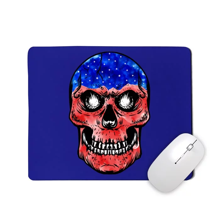 Merica 4th Of July American Flag Skull Usa Independence Day Gift Mousepad