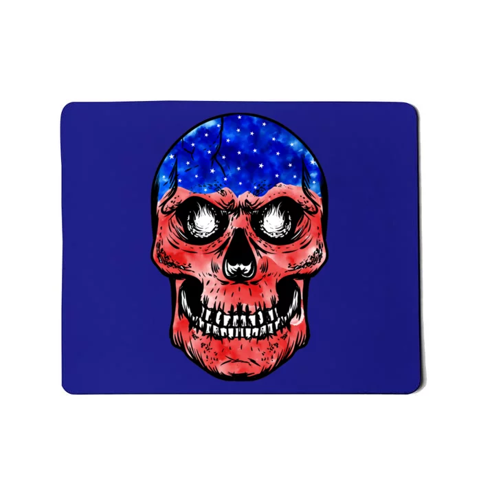 Merica 4th Of July American Flag Skull Usa Independence Day Gift Mousepad