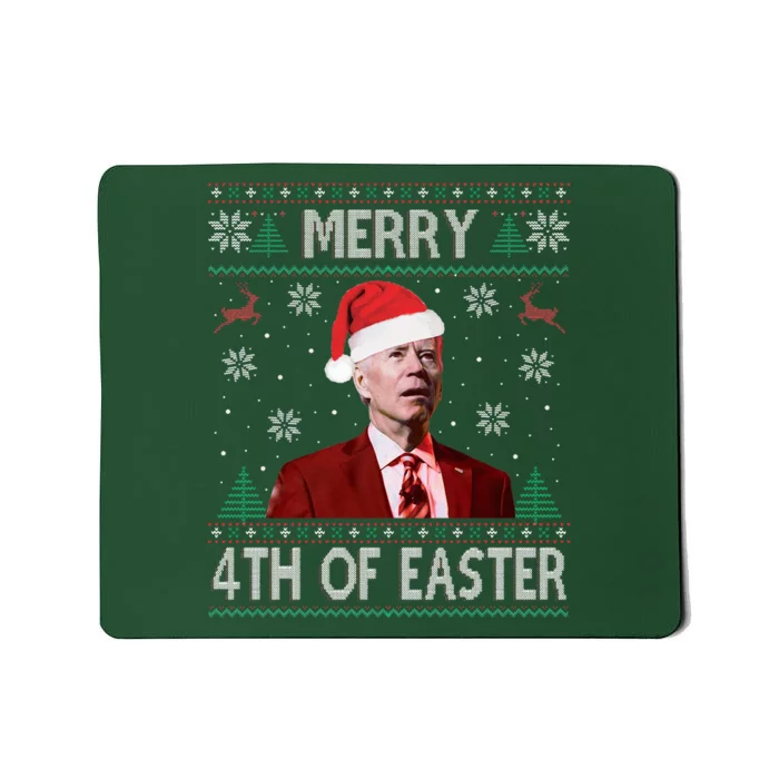 Merry 4th Of Easter Funny Joe Biden Christmas Ugly Sweater Mousepad