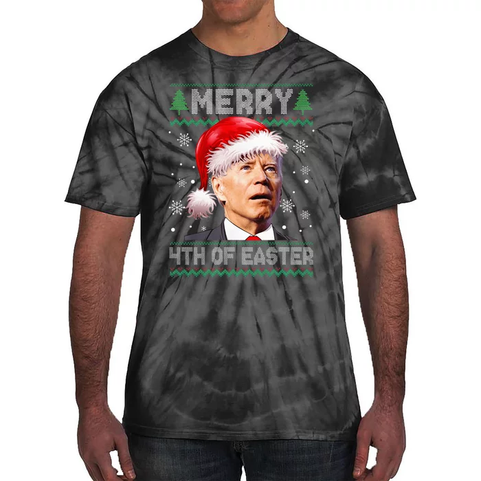 Merry 4th Of Easter Funny Christmas Ugly Sweater Tie-Dye T-Shirt