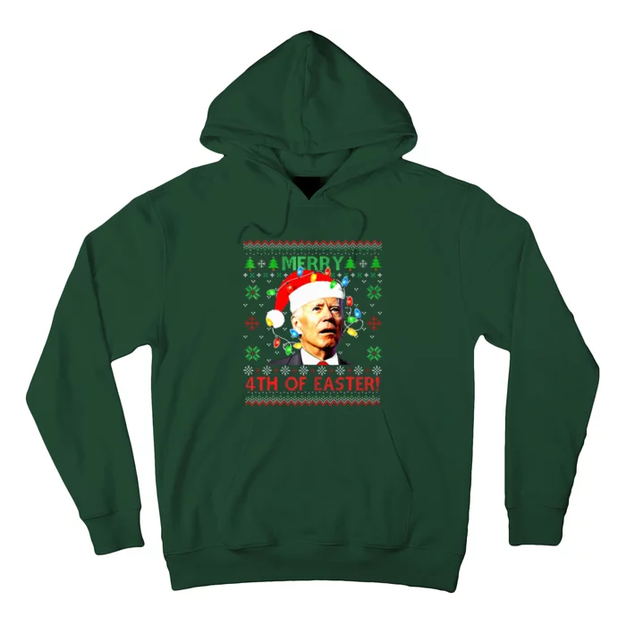 Merry 4th Of Easter Santa Joe Biden Ugly Christmas Sweater Hoodie