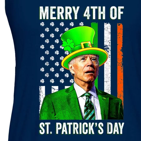 Merry 4th Of July Joe Biden St Patricks Day Leprechaun Hat Ladies Essential Flowy Tank