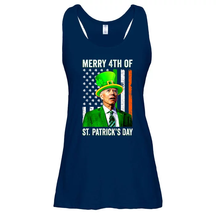 Merry 4th Of July Joe Biden St Patricks Day Leprechaun Hat Ladies Essential Flowy Tank