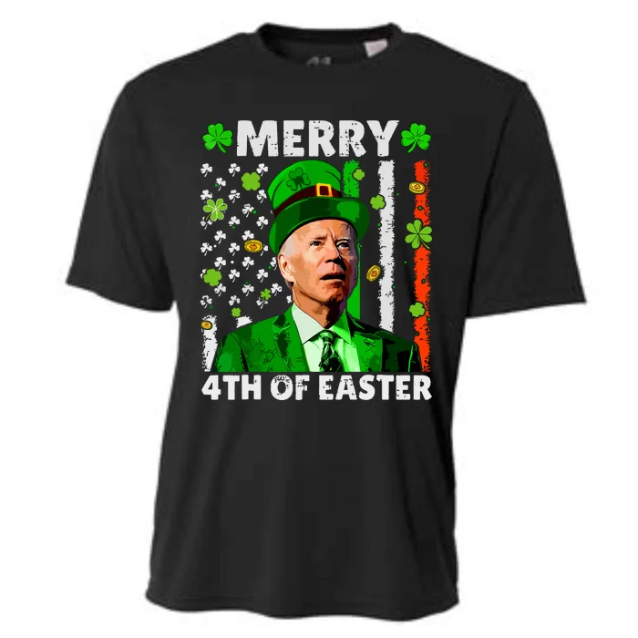 Merry 4th Of St Patricks Day Joe Biden Leprechaun Hat Clover Cooling Performance Crew T-Shirt