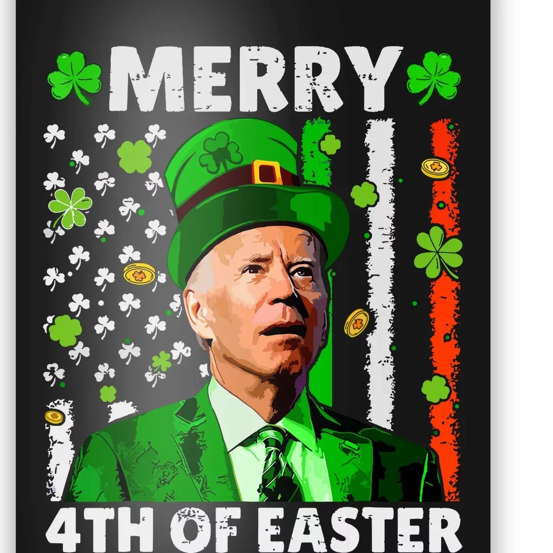 Merry 4th Of St Patricks Day Joe Biden Leprechaun Hat Clover Poster