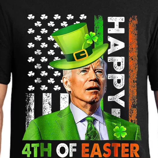 Merry 4th Of St Patricks Day Joe Biden Leprechaun Hat Clover Gift Pajama Set