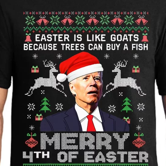 Merry 4th Of Easter Funny Biden Ugly Christmas Sweater Pajama Set