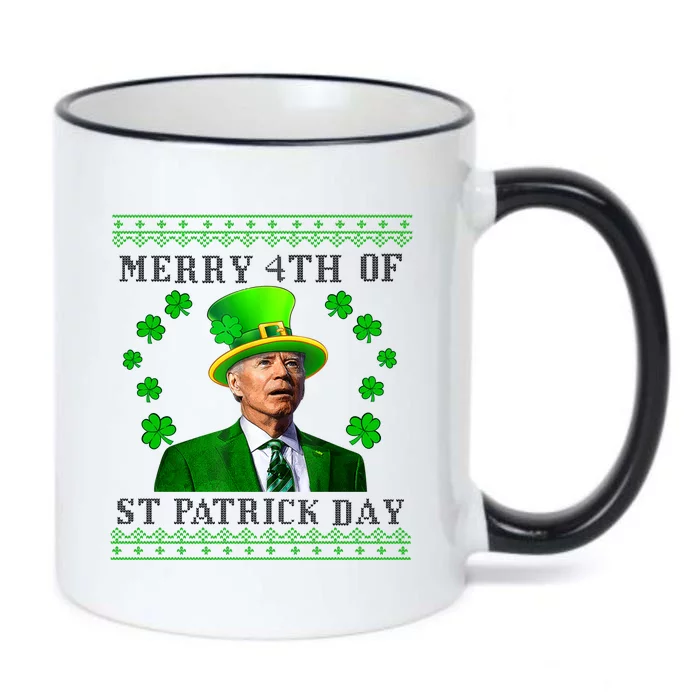 Merry 4th Of St Patrick's Day Funny Joe Biden Gift Black Color Changing Mug