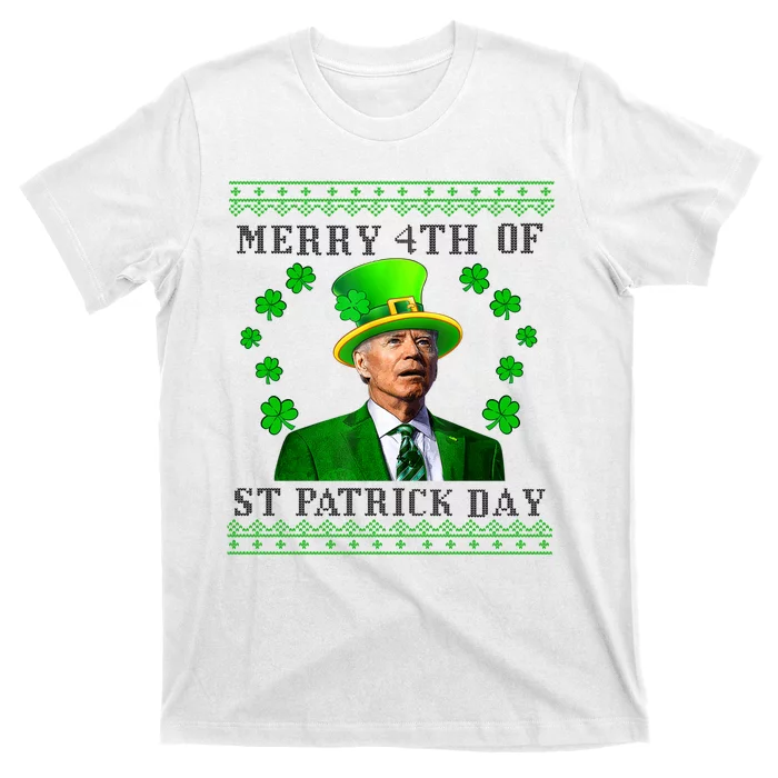 Merry 4th Of St Patrick's Day Funny Joe Biden Gift T-Shirt