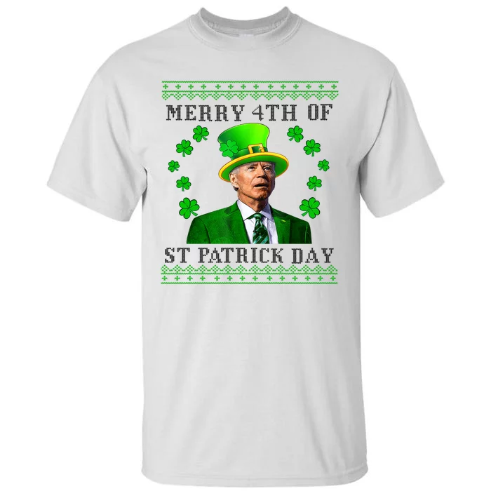 Merry 4th Of St Patrick's Day Funny Joe Biden Gift Tall T-Shirt