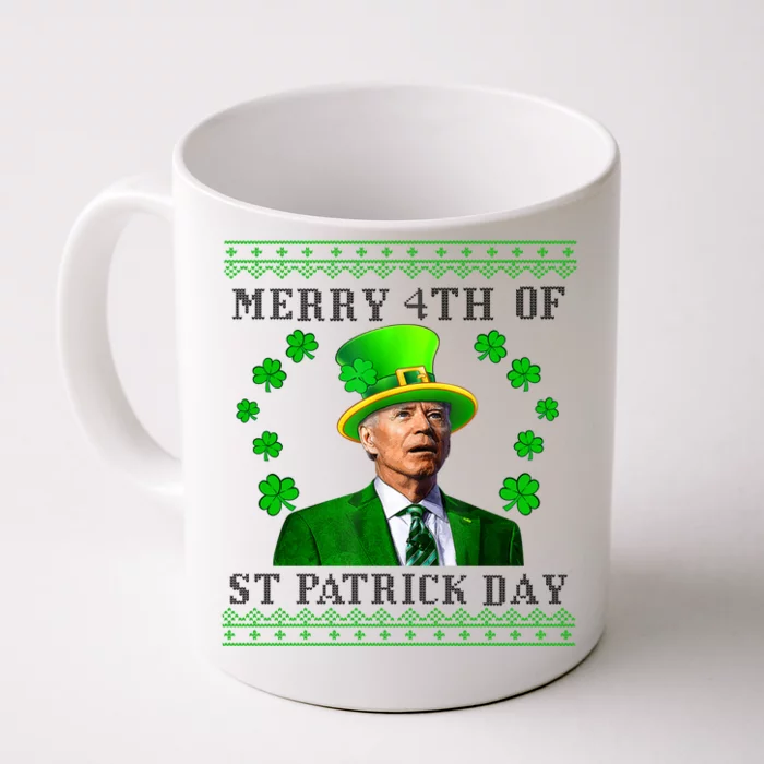 Merry 4th Of St Patrick's Day Funny Joe Biden Gift Front & Back Coffee Mug