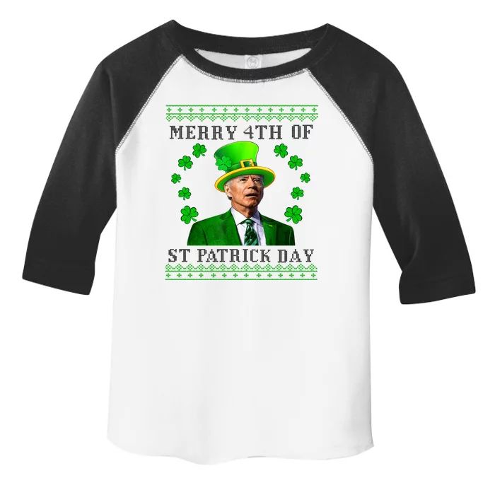 Merry 4th Of St Patrick's Day Funny Joe Biden Gift Toddler Fine Jersey T-Shirt