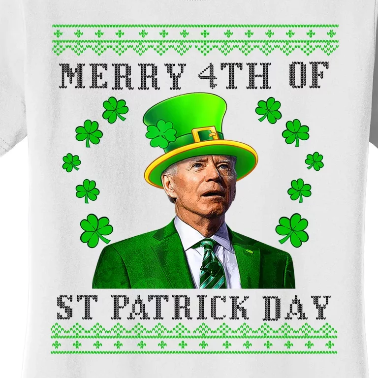 Merry 4th Of St Patrick's Day Funny Joe Biden Gift Women's T-Shirt