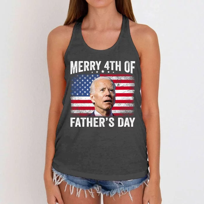 Merry 4th Of July Shirts Fathers Day 4th Of July Women's Knotted Racerback Tank