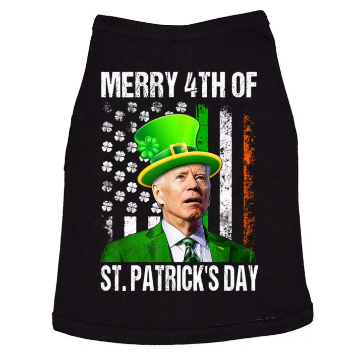 Merry 4th Of St PatrickS Day Funny Joe Biden Leprechaun Hat Doggie Tank