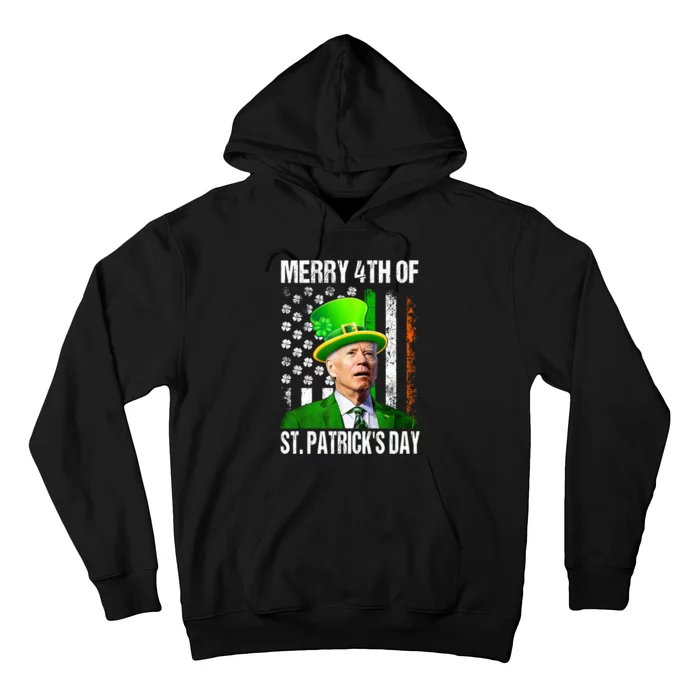 Merry 4th Of St PatrickS Day Funny Joe Biden Leprechaun Hat Hoodie