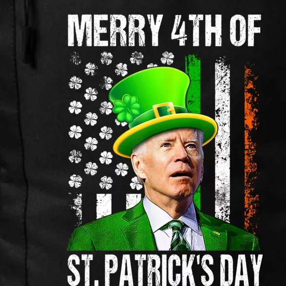 Merry 4th Of St PatrickS Day Funny Joe Biden Leprechaun Hat Daily Commute Backpack