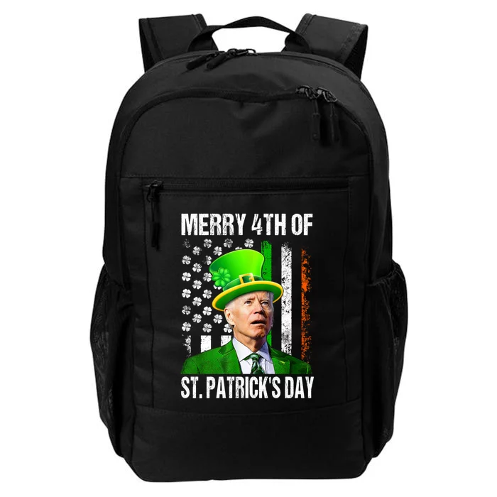 Merry 4th Of St PatrickS Day Funny Joe Biden Leprechaun Hat Daily Commute Backpack