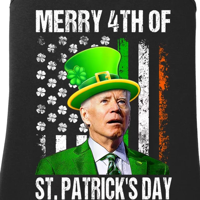 Merry 4th Of St PatrickS Day Funny Joe Biden Leprechaun Hat Ladies Essential Tank