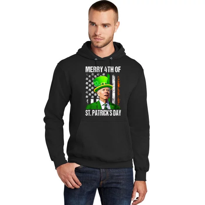 Merry 4th Of St PatrickS Day Funny Joe Biden Leprechaun Hat Tall Hoodie