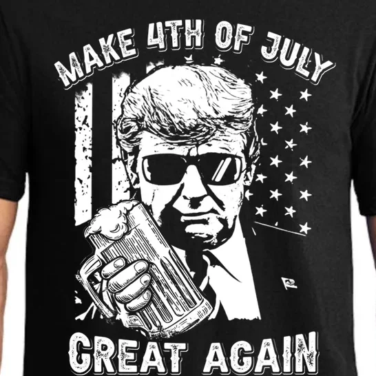 Make 4th Of July Great Again Funny Trump Ing Beer Gift Pajama Set