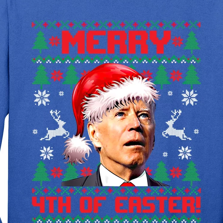 Merry 4th Of Easter Funny Joe Biden Christmas Ugly Sweater Meaningful Gift Long Sleeve Shirt