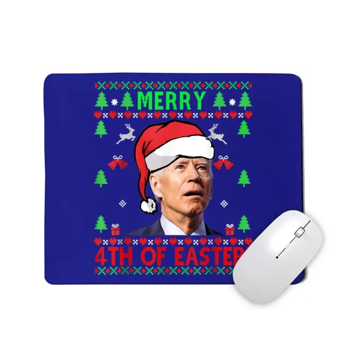 Merry 4th Of Easter Funny Joe Biden Christmas Ugly Sweater Mousepad