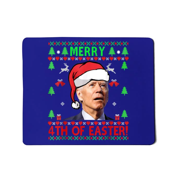 Merry 4th Of Easter Funny Joe Biden Christmas Ugly Sweater Mousepad