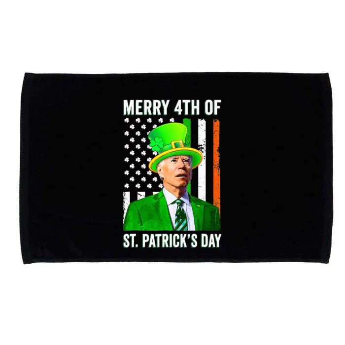 Merry 4th Of St Patrick's Day Joe Biden Leprechaun Hat Microfiber Hand Towel