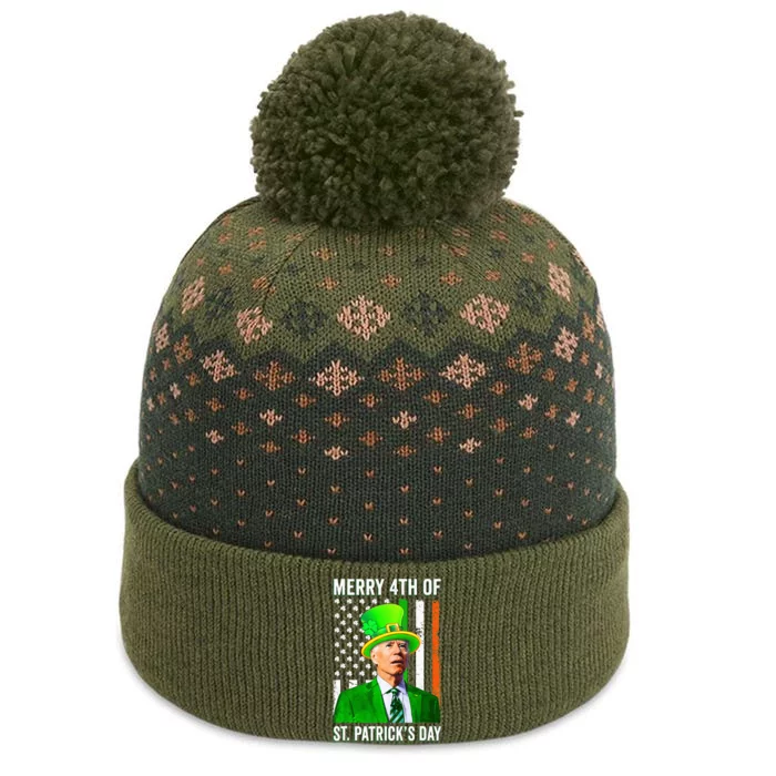 Merry 4th Of St Patrick's Day Joe Biden Leprechaun Hat The Baniff Cuffed Pom Beanie