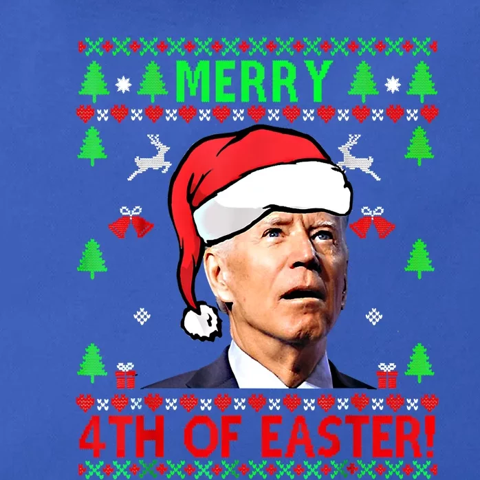 Merry 4th Of Easter Funny Joe Biden Christmas Ugly Sweater Cool Gift Zip Tote Bag