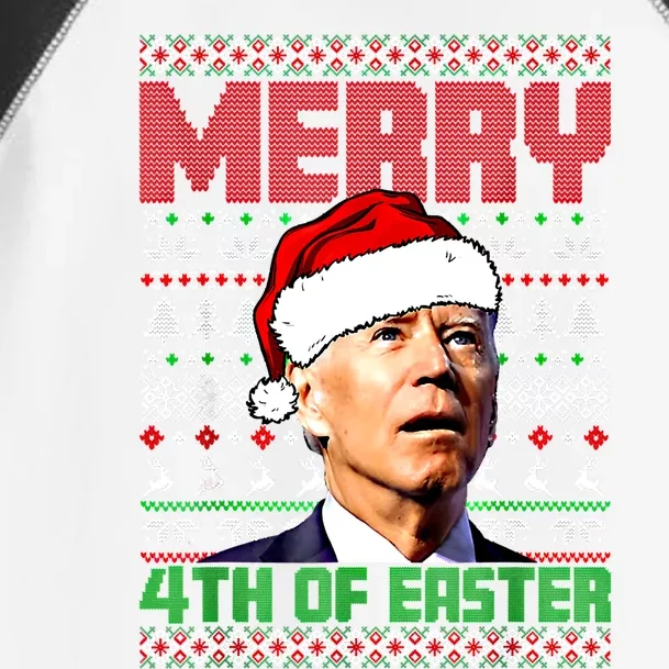 Merry 4th Of Easter Funny Joe Biden Ugly Sweater Christmas Gift Toddler Fine Jersey T-Shirt