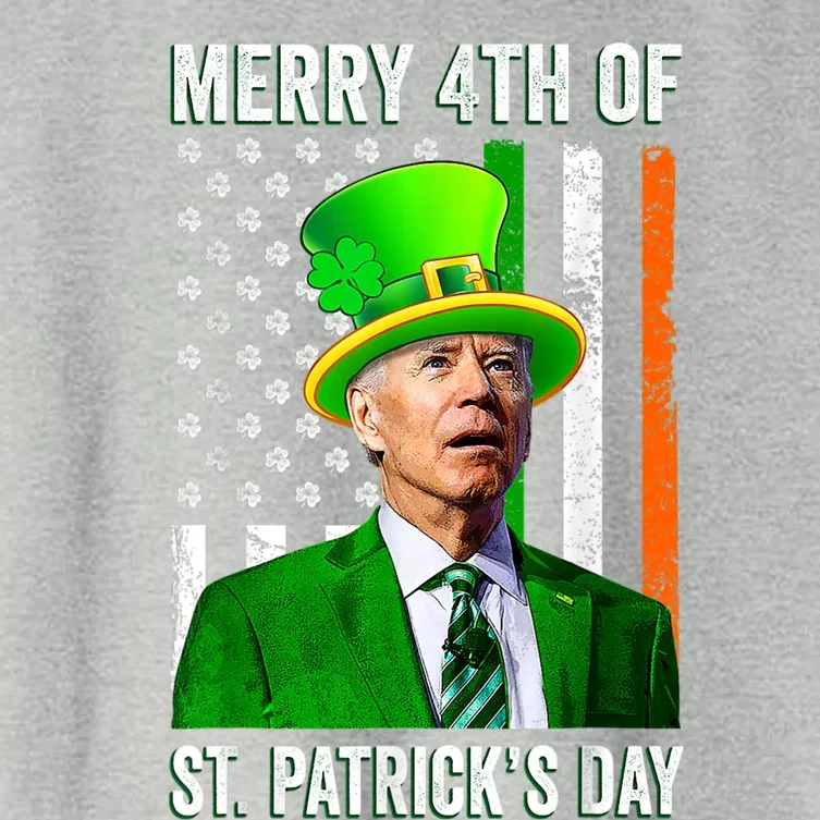 Merry 4th Of St Patrick's Day Joe Biden Leprechaun Hat Women's Crop Top Tee