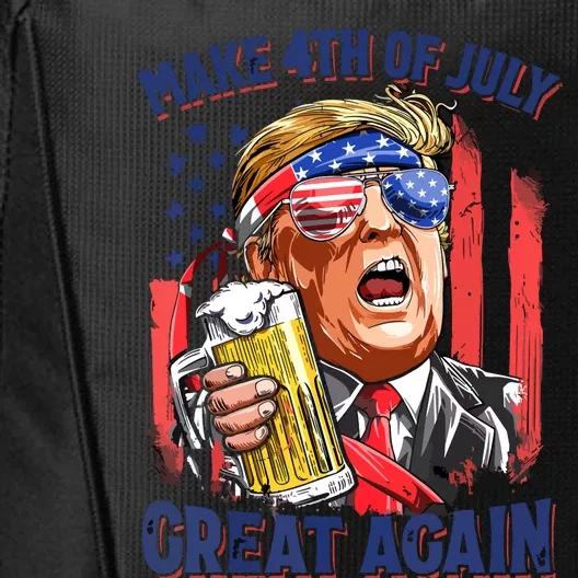 Make 4th Of July Great Again Trump Beer Mug Retro City Backpack