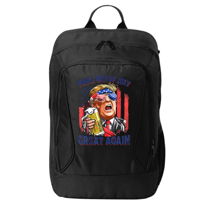 Make 4th Of July Great Again Trump Beer Mug Retro City Backpack