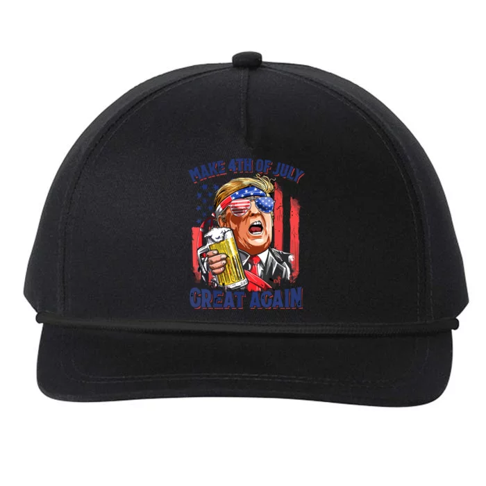 Make 4th Of July Great Again Trump Beer Mug Retro Snapback Five-Panel Rope Hat