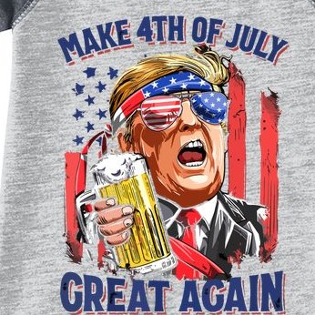 Make 4th Of July Great Again Trump Beer Mug Retro Infant Baby Jersey Bodysuit