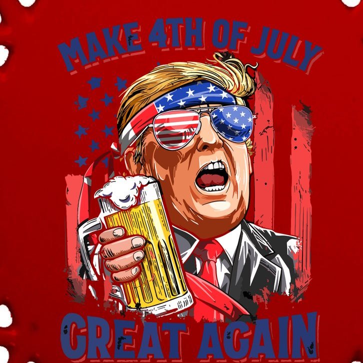 Make 4th Of July Great Again Trump Beer Mug Retro Oval Ornament