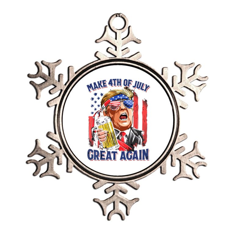 Make 4th Of July Great Again Trump Beer Mug Retro Metallic Star Ornament
