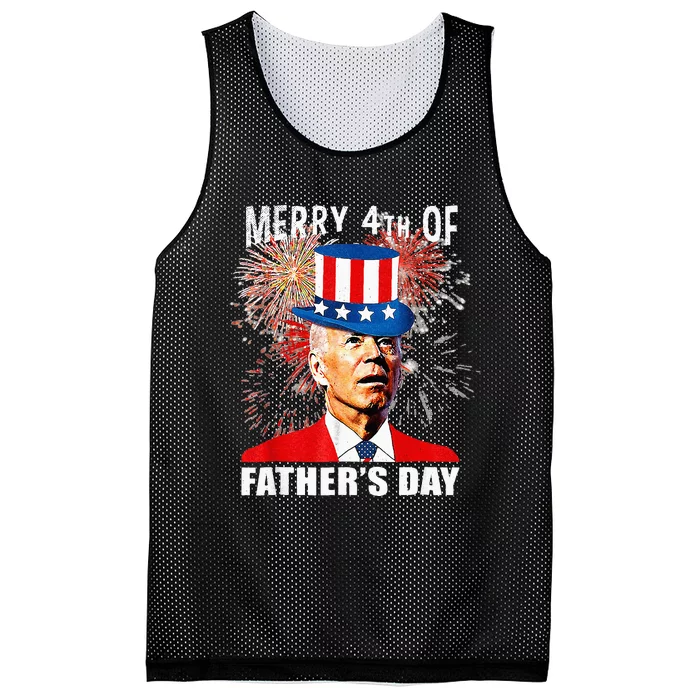 Merry 4th Of Fathers Day July 4th America Joe Biden USA Mesh Reversible Basketball Jersey Tank