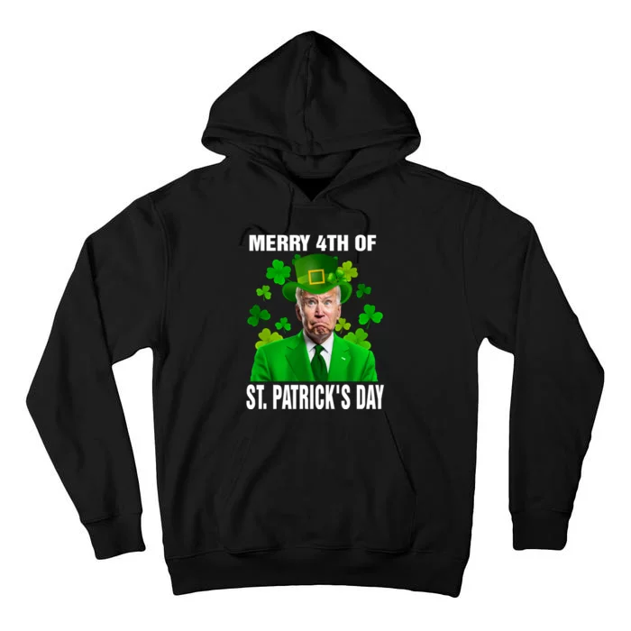 Merry 4th Of St Patricks Day Joe Biden Leprechaun Tall Hoodie